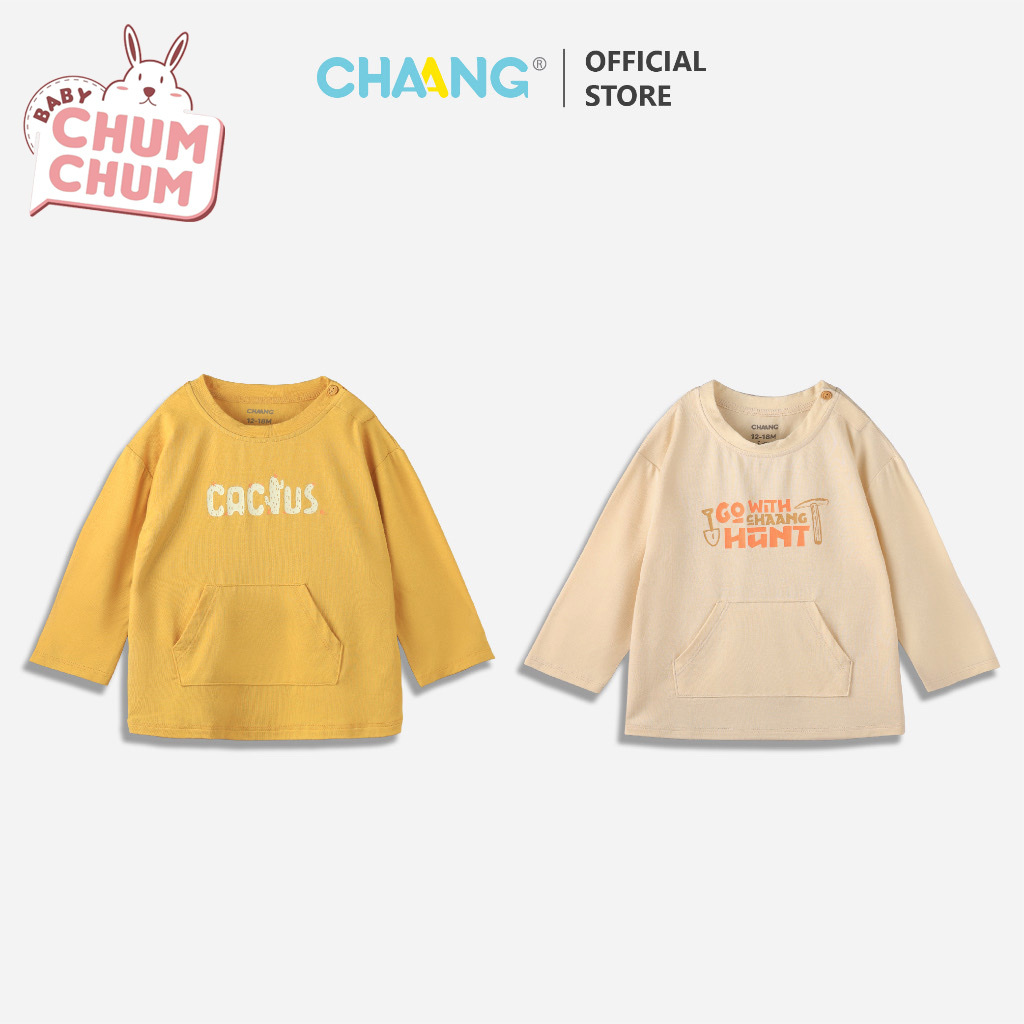 Áo Dài Tay Treasure Túi Trước Cho Bé CHAANG AW23D9