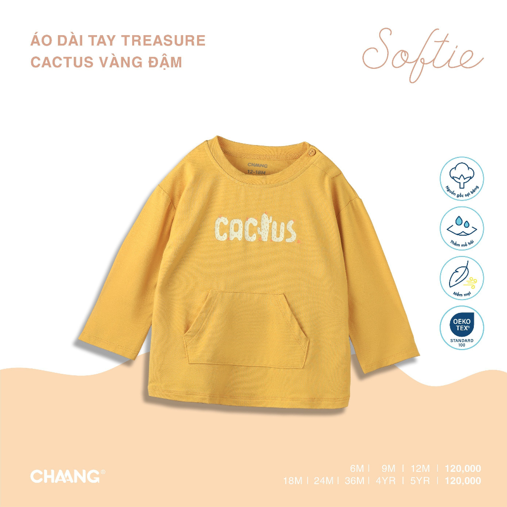 Áo Dài Tay Treasure Túi Trước Cho Bé CHAANG AW23D9