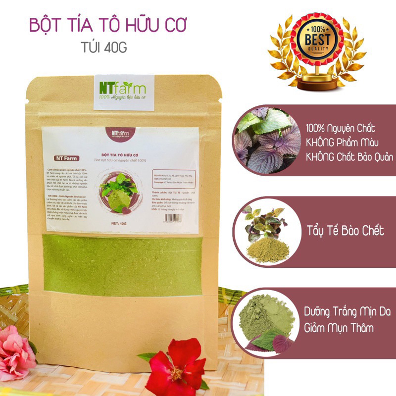 Bột Tía Tô NTFARM hữu cơ nguyên chất 100gr