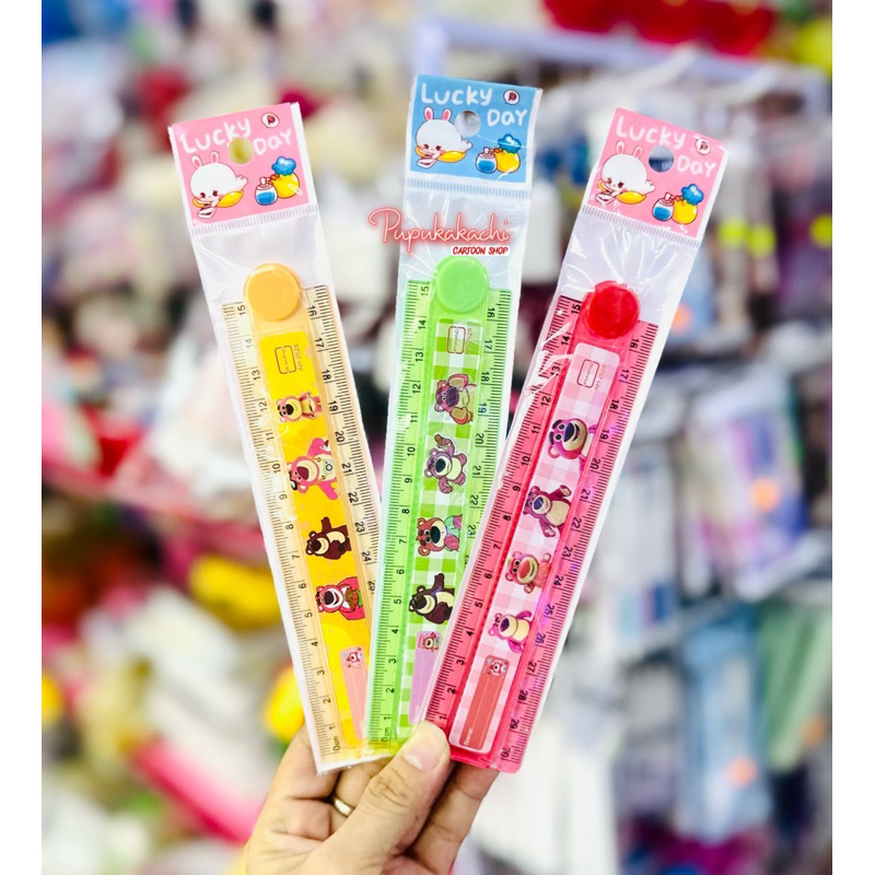 Thước Nhựa Gấp Gọn Gấu Dâu LOTSO Kích Thước 30cm
