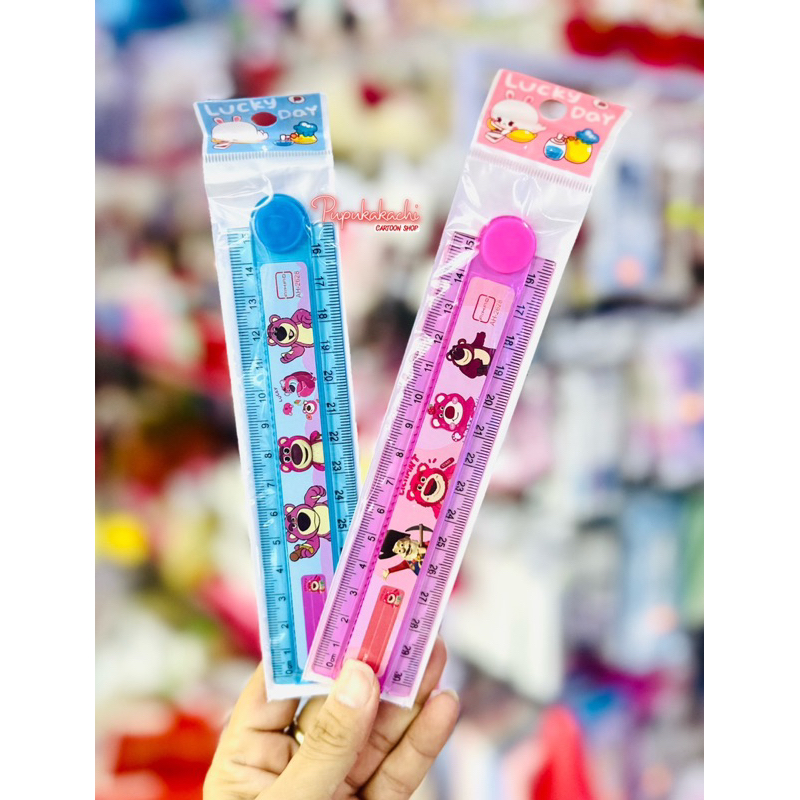Thước Nhựa Gấp Gọn Gấu Dâu LOTSO Kích Thước 30cm