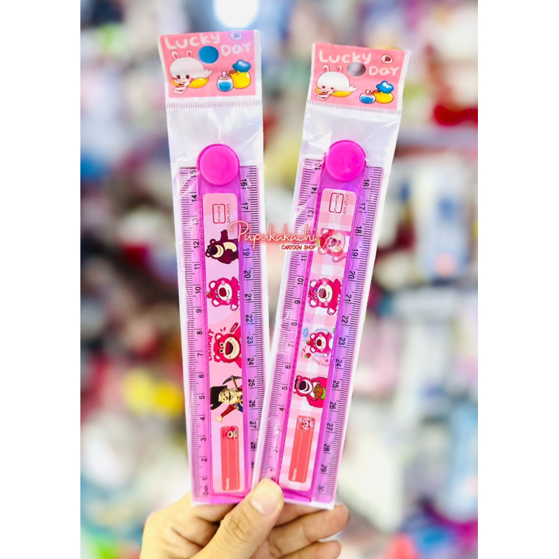 Thước Nhựa Gấp Gọn Gấu Dâu LOTSO Kích Thước 30cm
