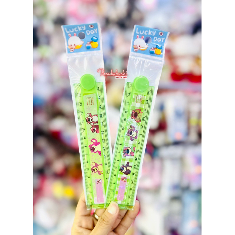 Thước Nhựa Gấp Gọn Gấu Dâu LOTSO Kích Thước 30cm