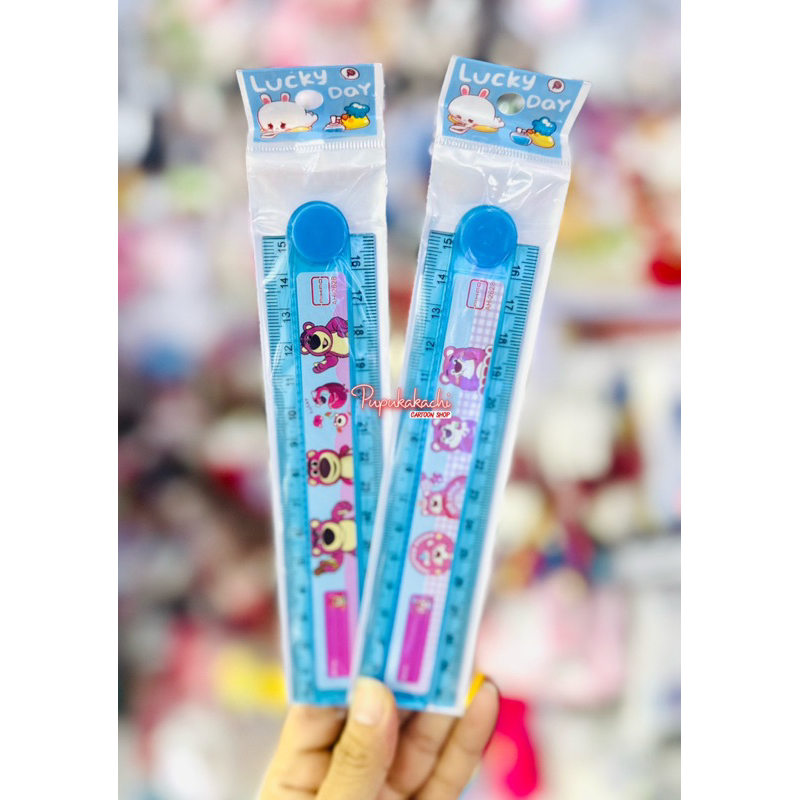 Thước Nhựa Gấp Gọn Gấu Dâu LOTSO Kích Thước 30cm