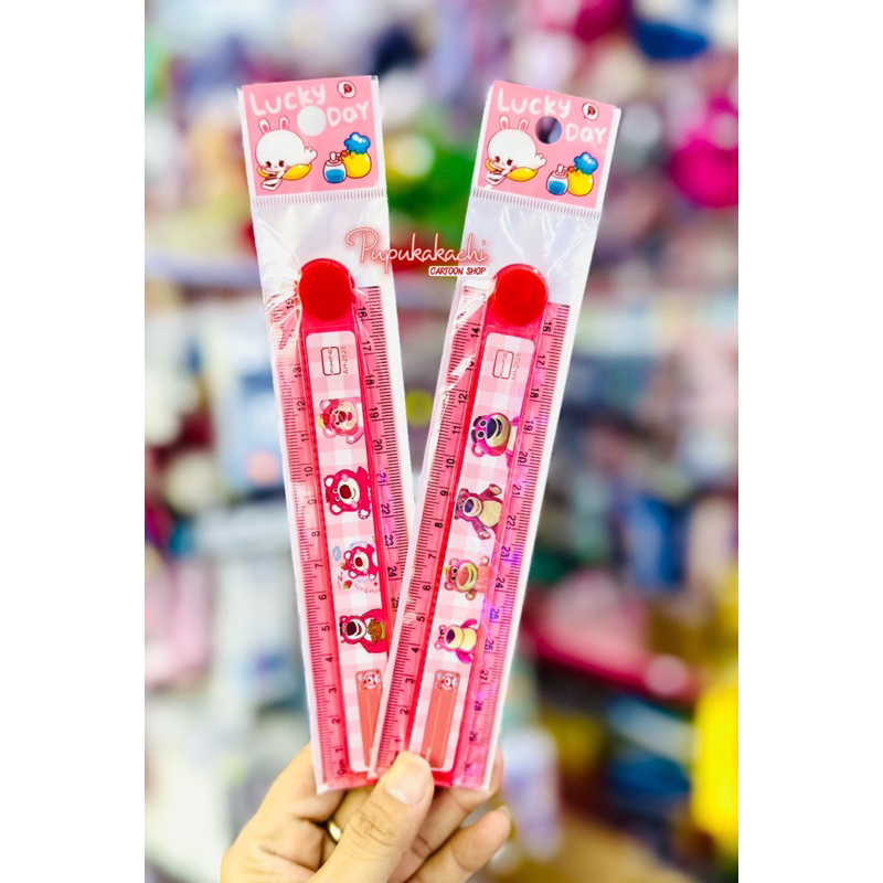 Thước Nhựa Gấp Gọn Gấu Dâu LOTSO Kích Thước 30cm