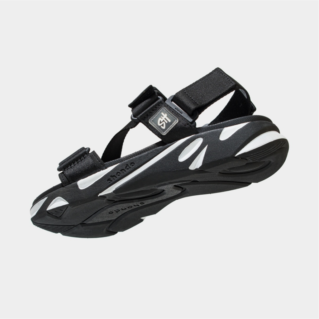 Giày sandals Shondo nam nữ F8 đen trắng ver.2 F8M1012