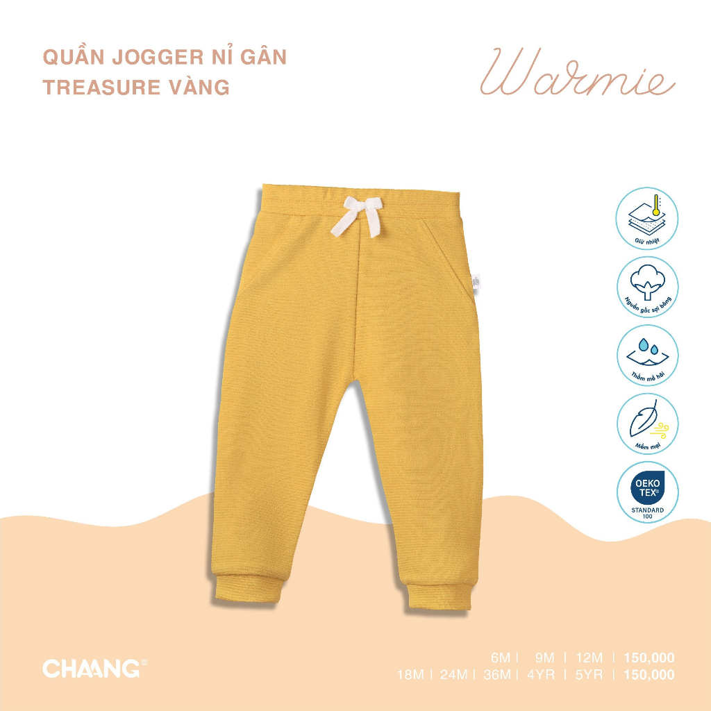 Quần Jogger Nỉ Gân Treasure Cho Bé CHAANG AW23D9