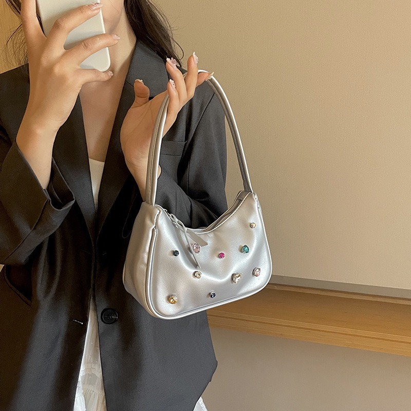 Túi xách nữ đeo chéo thời trang kẹp nách da mềm đính đá thời trang sang trọng HOKOBI - TDC053