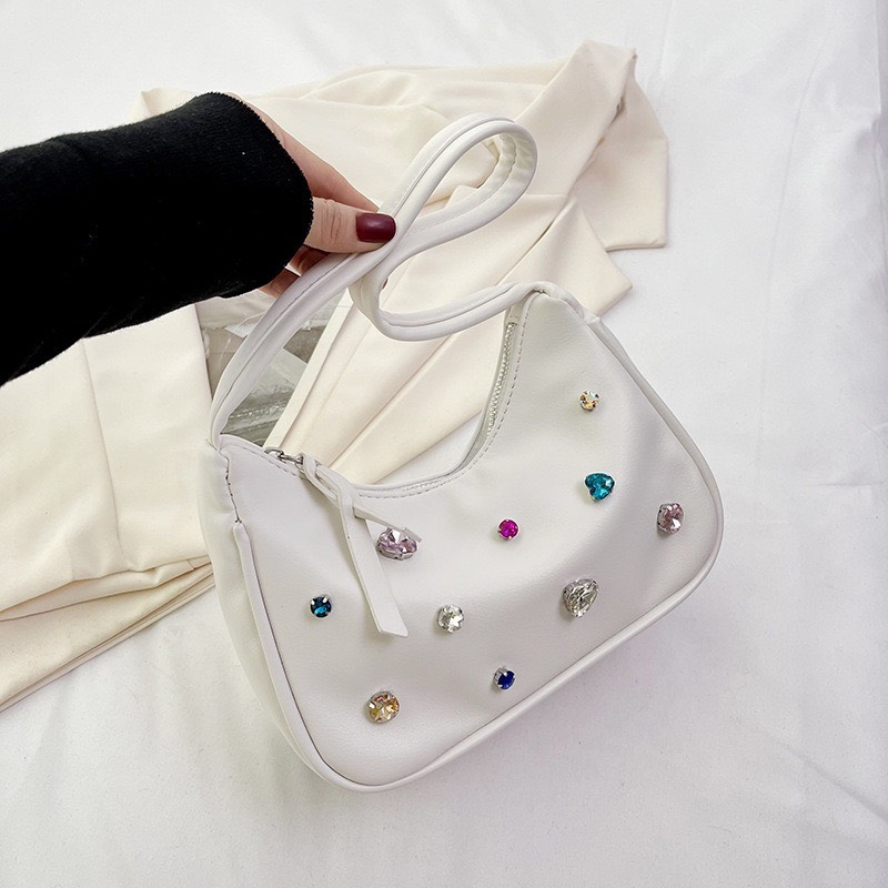 Túi xách nữ đeo chéo thời trang kẹp nách da mềm đính đá thời trang sang trọng HOKOBI - TDC053