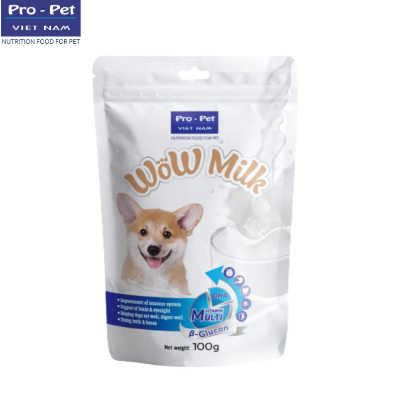Sữa bột cho chó Wow milk bổ sung dinh dưỡng canxi giúp xương chắc khỏe hủ 400g - Medipet