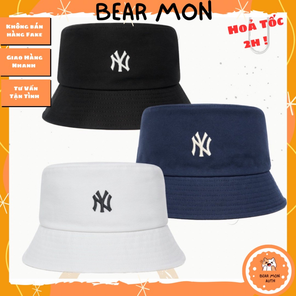 Mũ MLB Bucket New York Yankees 3Aht7702N màu đen trắng xanh navy