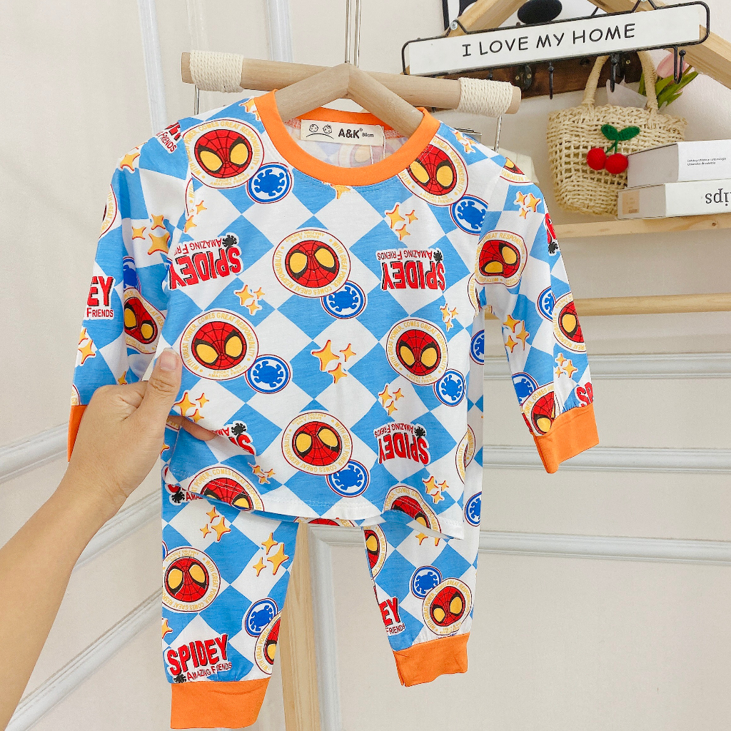 Bộ Ba Lỗ Minkey Baby Chất Thun Lạnh In Họa Tiết Hoạt Hình Dể Thương Cho Bé Trai -Bé Gái