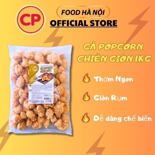 Gà Popcorn CP chiên giòn 1kg, chế biến trong vài phút