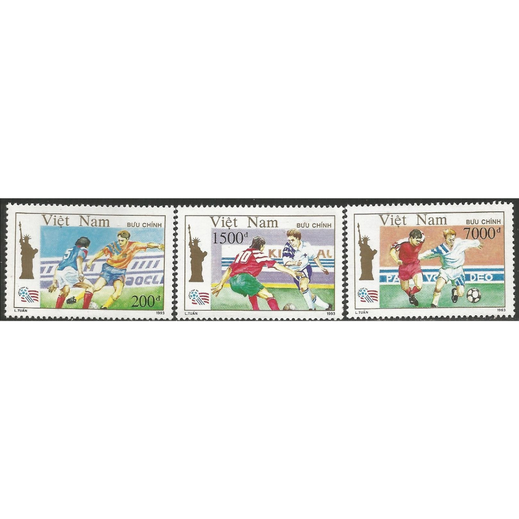 Tem sưu tập MS 663 Tem Việt Nam Cúp bóng đá Thế giới America 1993 ( 3 tem )