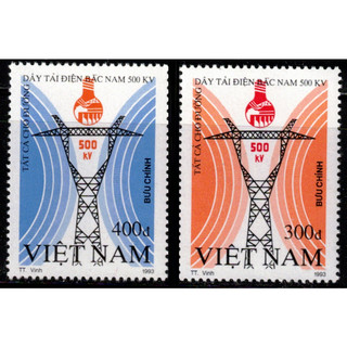 Tem sưu tập Việt Nam MS 665 Tất cả cho đường dây tải điện Bắc Nam 500 kV 1993