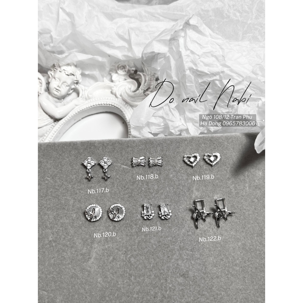 charm bạc gắn móng cao cấp , charm bạc mới hot cao cấp