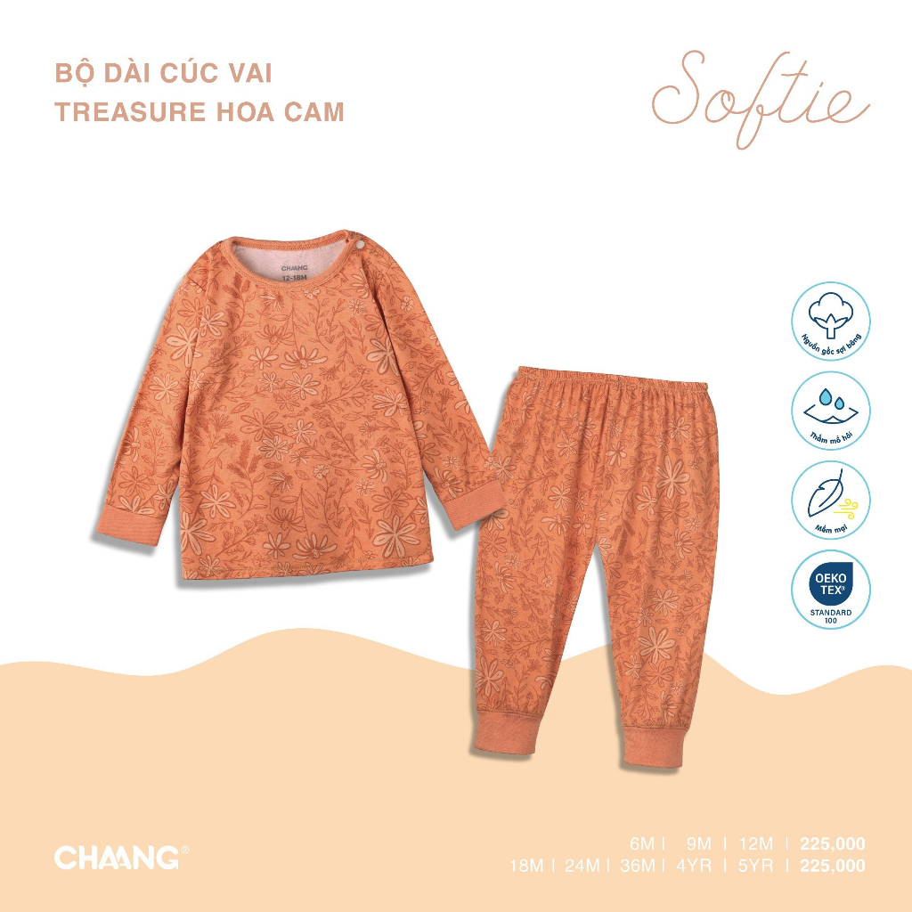 Bộ Dài Cúc Vai Treasure Cho Bé CHAANG AW23D9