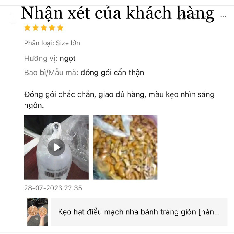 KẸO ĐẬU PHỘNG - Kẹo đậu phộng mạch nha bánh tráng giòn ít ngọt 180gram