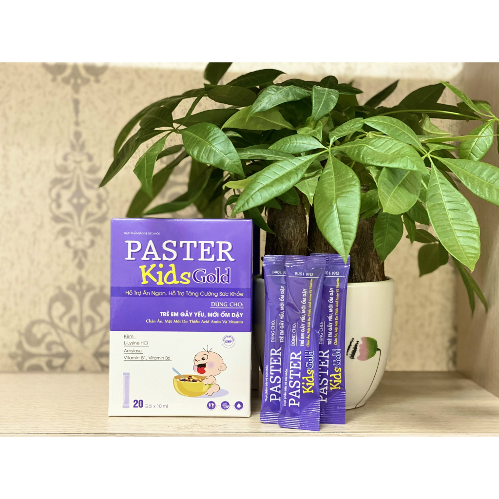 Siro ăn ngon Paster Kids Gold giúp bé ăn ngon, tăng cường sức đề kháng - Hộp 20 gói