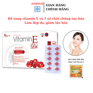 Viên uống Vitamin E đỏ bổ sung vitamin e và một số chất chống oxy hóa, làm đẹp da giảm lão hóa - Hộp 30 viên