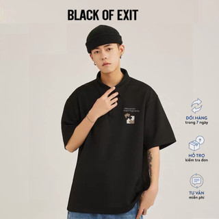 Áo thun polo BLACK OF EXIT Rtunity phông tay lỡ nam nữ form rộng Local Brand