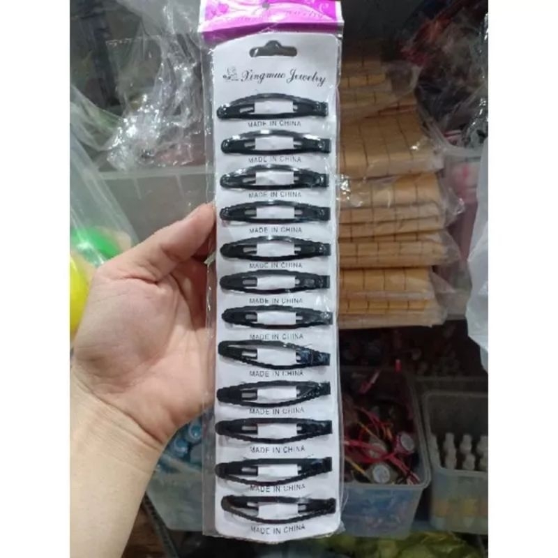 《HCM》1 vỉ kẹp tóc tách đen loại trung