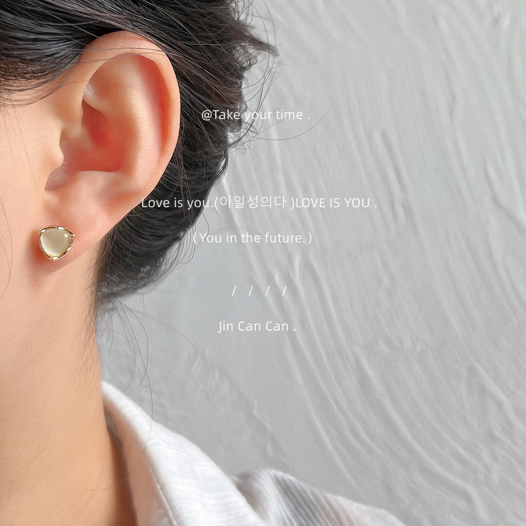 Bộ 3 đôi bông tai mặt đá nhỏ gọn trẻ trung cá tính khuyên tai nữ phong cách Hàn Quốc