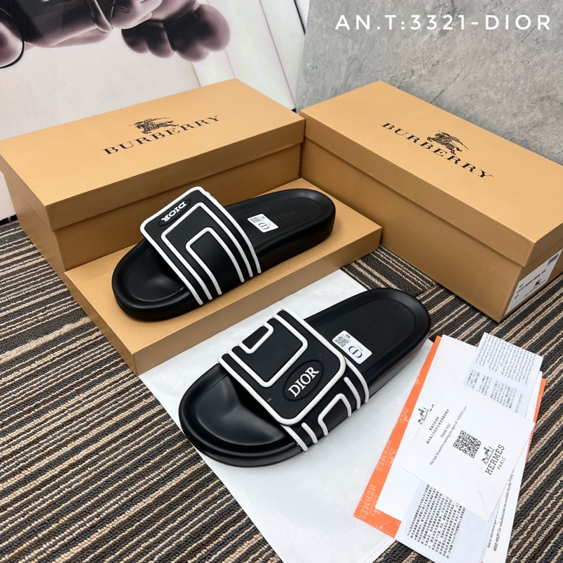 Dép Quai Ngang Logo - Dép Nam Đế Cao Su Chống Trơn Trượt