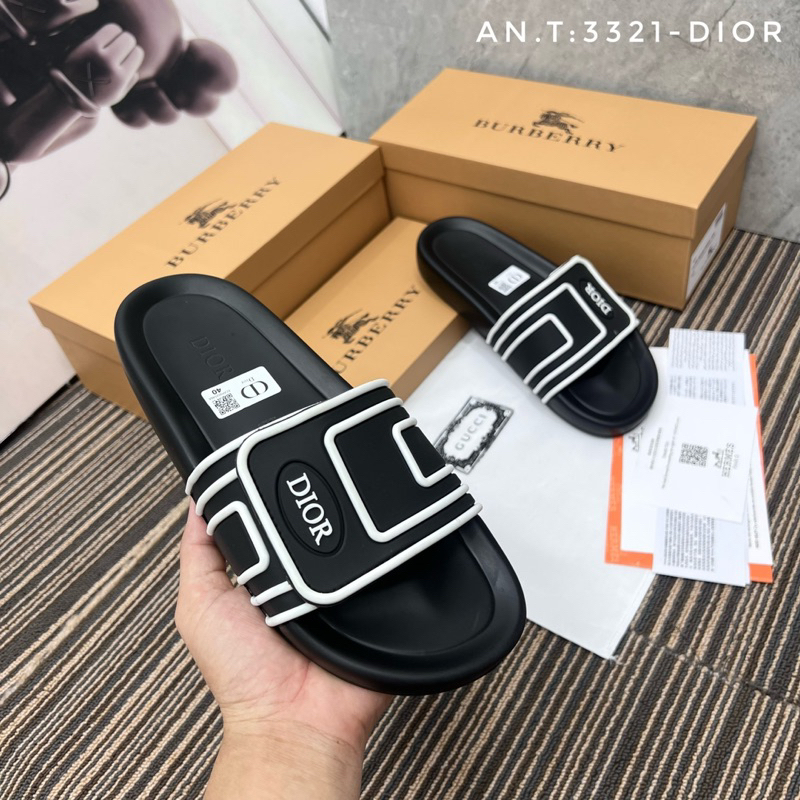 Dép Quai Ngang Logo - Dép Nam Đế Cao Su Chống Trơn Trượt