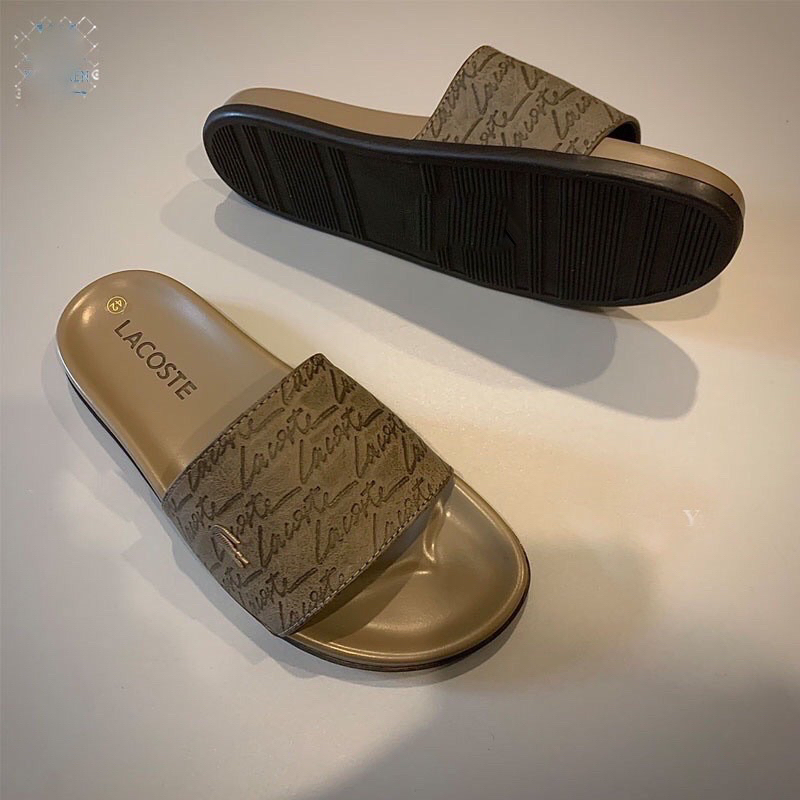 Dép da quai ngang lịch lãm phong cách thời trang da sịn Dép nam quai ngang hàng xuất khẩu kiểu dáng thanh lịch