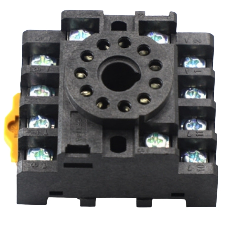 Đế timer rơ le PF113A giá rẻ 11 chân tròn dùng cho rơ le trung gian MK3P-I, counter DH48J-11