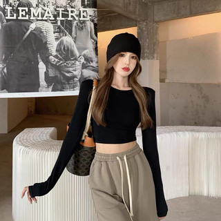 Áo Croptop Nữ Tay Dài HML HOA MỘC LAN  Chất Zip Hàn 100% Cotton giữ nhiệt kiểu dáng Cá Tính