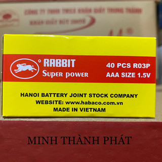 1 HỘP PIN ĐŨA AAA CON THỎ 1,5V (40 viên/hộp)
