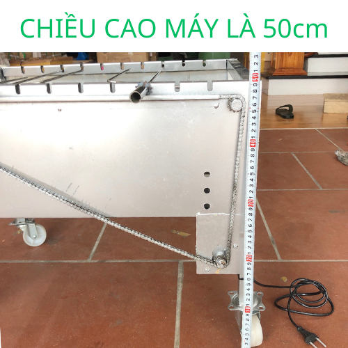 Máy nướng thịt, chả, gà, vịt quay tự động 10 xiên - Bếp nướng than hoa, tặng kèm 10 xiên đơn và 2 xiên 3 inox .