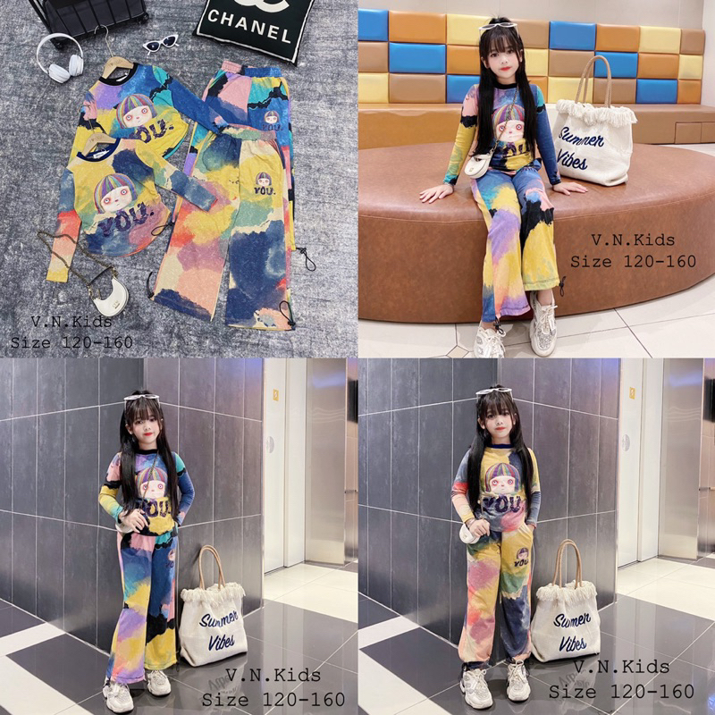 Bộ loang búp bê Thu Đông 2023 cho Bé size đại 16kg-41kg