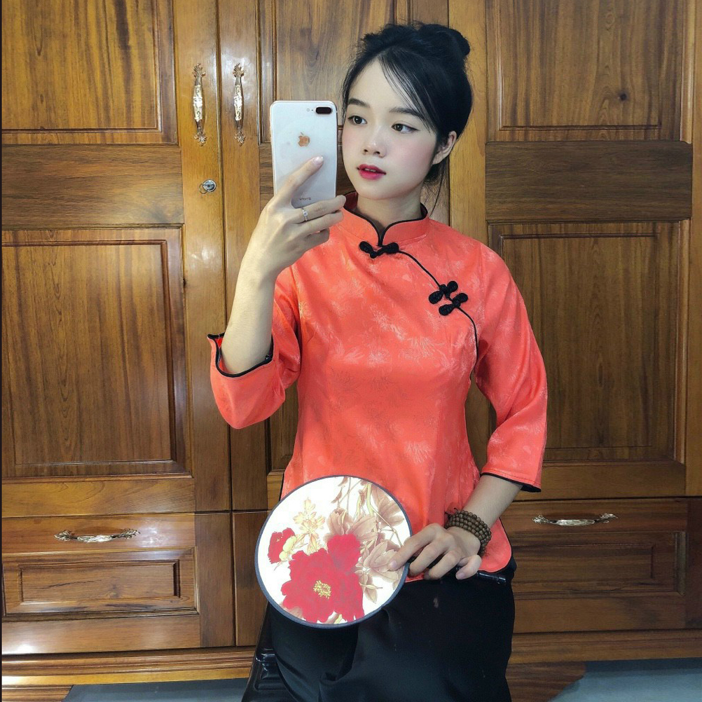 (QUẦN VÀ ÁO BÁN RIÊNG) Quần Áo nữ Phật Tử, đồ lam Đi Chùa mẫu nữ sẫm gấm mã DY28