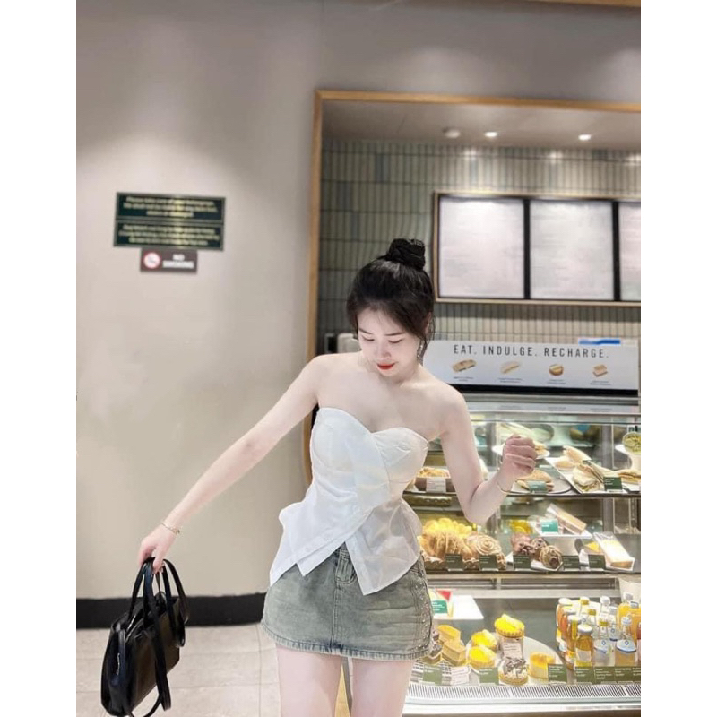 Áo Quây Nút Cúp Ngực Chất Lụa Kate Mềm