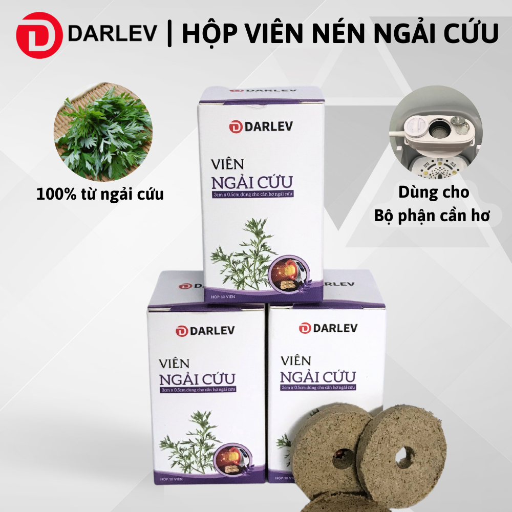 Hộp Viên Nén Ngải Cứu Khô DARLEV Dùng Cho Bộ Phận Cần Hơ Ngải Cứu (10 Viên/ Hộp)