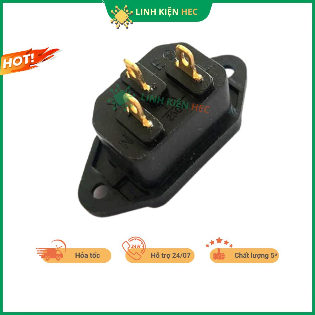 Jack nguồn AC 3 chân nồi cơm điện 16A đảm bảo chất lượng linh kiện hec.