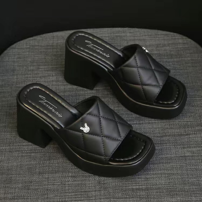 Dép cao gót đế vuông 7phân hách dáng