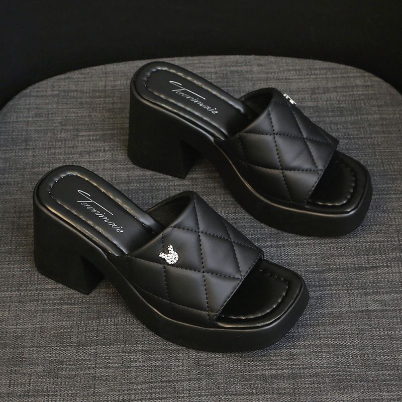 Dép cao gót đế vuông 7phân hách dáng