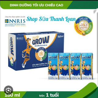 [HSD T4-2025] (Mẫu Mới) Thùng 48 Hộp Sữa Bột Pha Sẵn NUVI GROW 180ml.