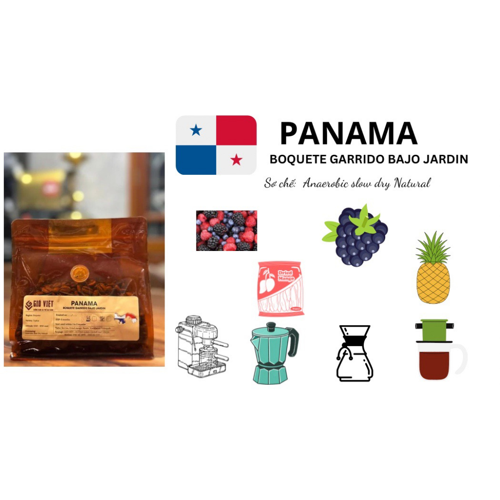 CÀ PHÊ ĐẶC SẢN PANAMA BOQUETE - ESPRESSO, PHIN, ẤM BRIKKA- XƯỞNG RANG CÀ PHÊ HẠT CHỌN GIÓ VIỆT