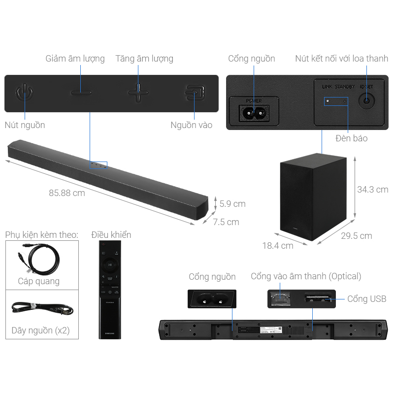 Loa thanh Samsung HW-C450- Model 2023- Hàng mới Full Box 100%- Có kích hoạt bảo hành điện tử- Bảo hành tại nhà 12 tháng