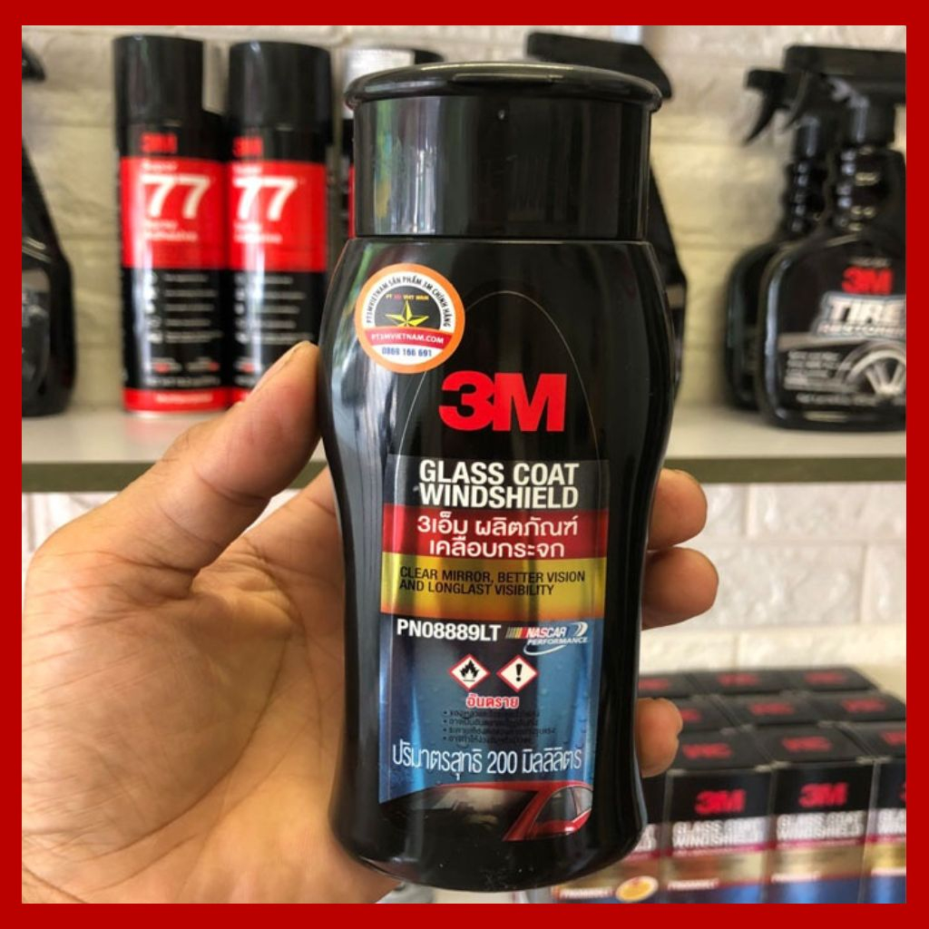 Dung dịch chống bám nước trên kinh xe ô tô 3M chính hãng Tặng kèm Găng tay và Khăn Lau