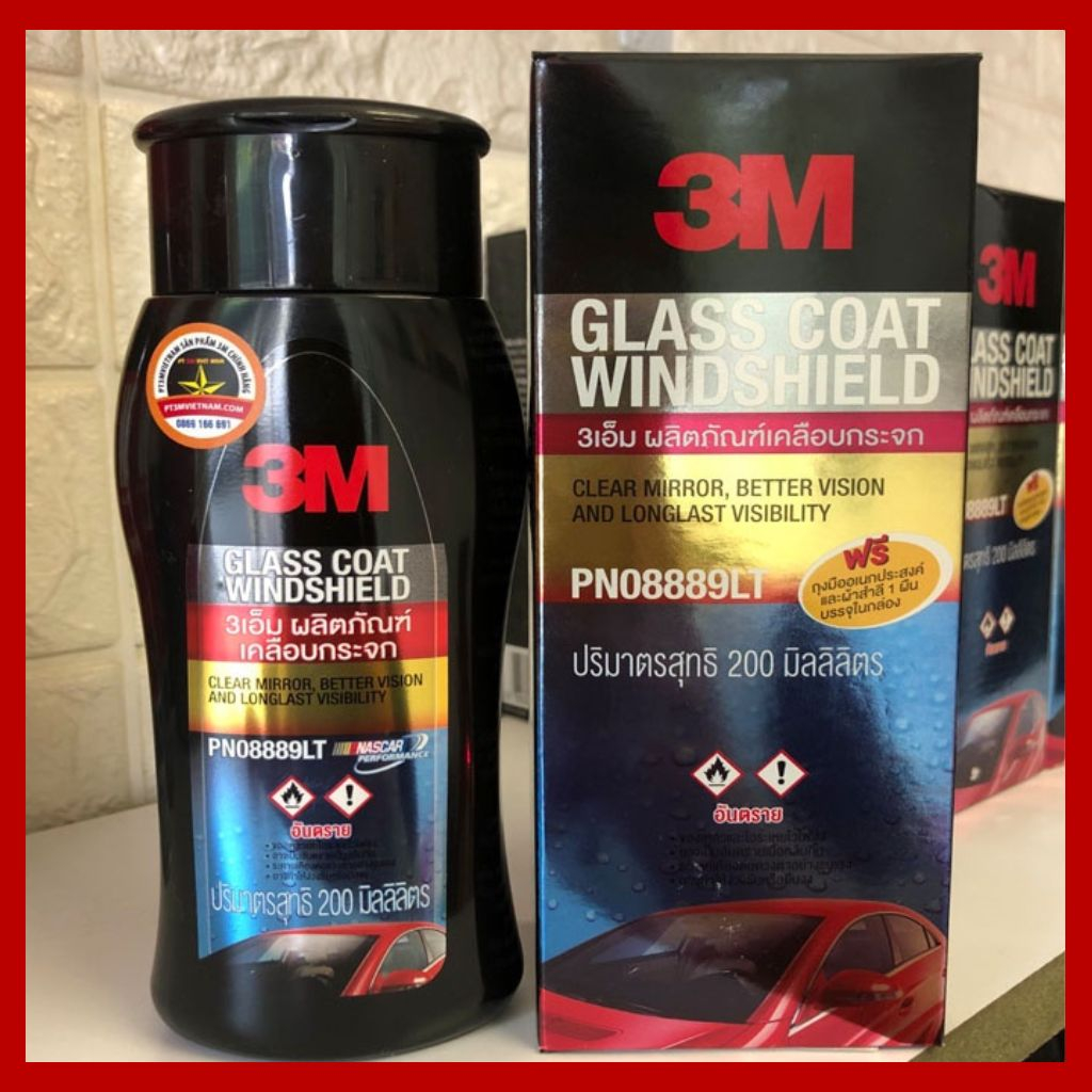 Dung dịch chống bám nước trên kinh xe ô tô 3M chính hãng Tặng kèm Găng tay và Khăn Lau