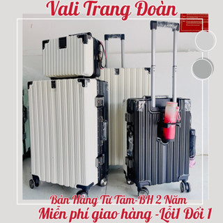 SIZE 28 - VALI KHUNG NHÔM KHOÁ SẬP Có khay để cốc - Có ngăn chống nước [ Vali Trang Đoàn ]