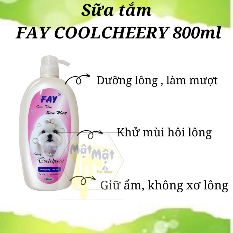 Sữa tắm cho chó mèo Fay siêu mượt COOLCHEERY 800ml