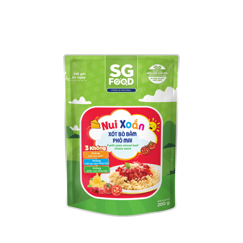 Nui xoắn xốt bò bằm phô mai SGFOOD 200g