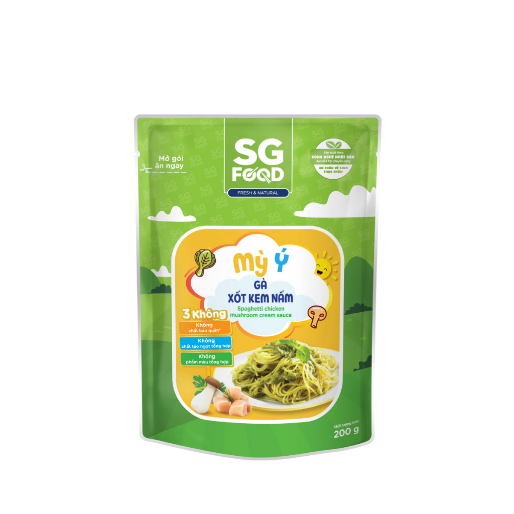 Mỳ ý gà xốt kem nấm SGFOOD 200g